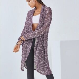 FABLETICS Moscow Wrap Open Duster Cardigan Purple